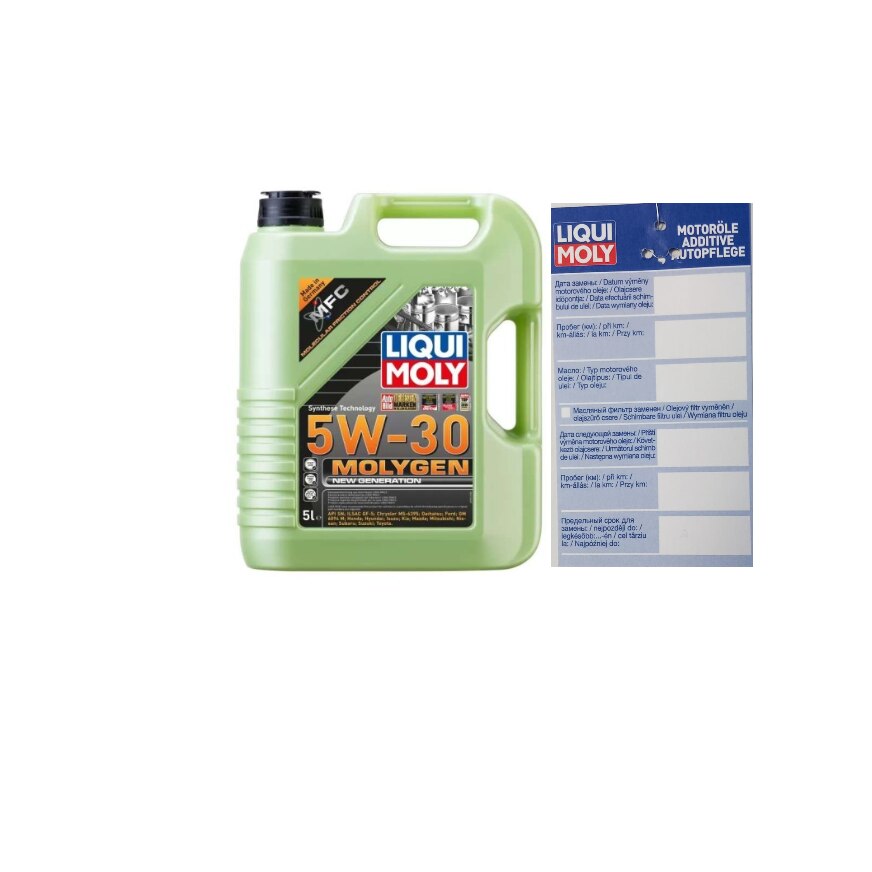 Set ulei motor Liqui Moly molygen new generation 5w30 5L si eticheta service