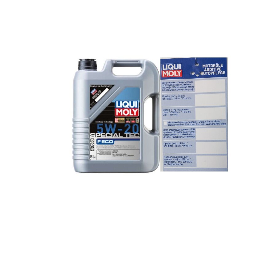 Set ulei motor Liqui Moly Special Tec F ECO 5w20 5L si eticheta service