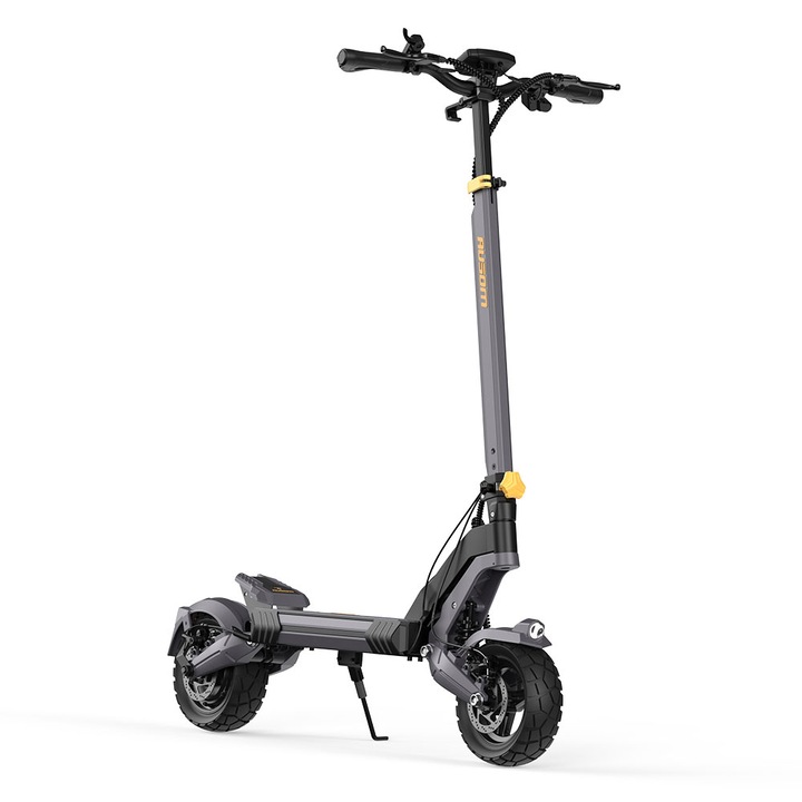 Trotineta electrica, Ausom L2 E-Scooter, Anvelope fara camera de vid de 10"x3.0", 800W, IP54, 15.6Ah/48V, 27N.M, E-ABS, frane cu disc fata si spate, Suspensie cu brat oscilant, Smart 4.5” LCD, negru