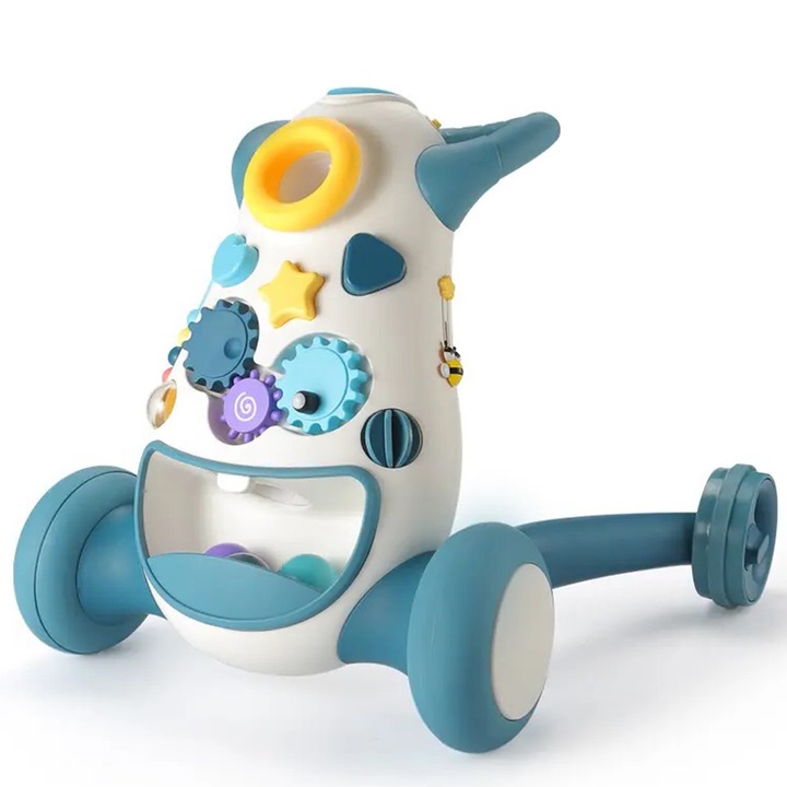 Antemergator Multifunctional 3in1 TREPO®, Premergator Centru de Activitati cu Lumini si Sunete, Jucarii si Forme Detasabile, Bile Colorate, 6-36 luni, Multicolor