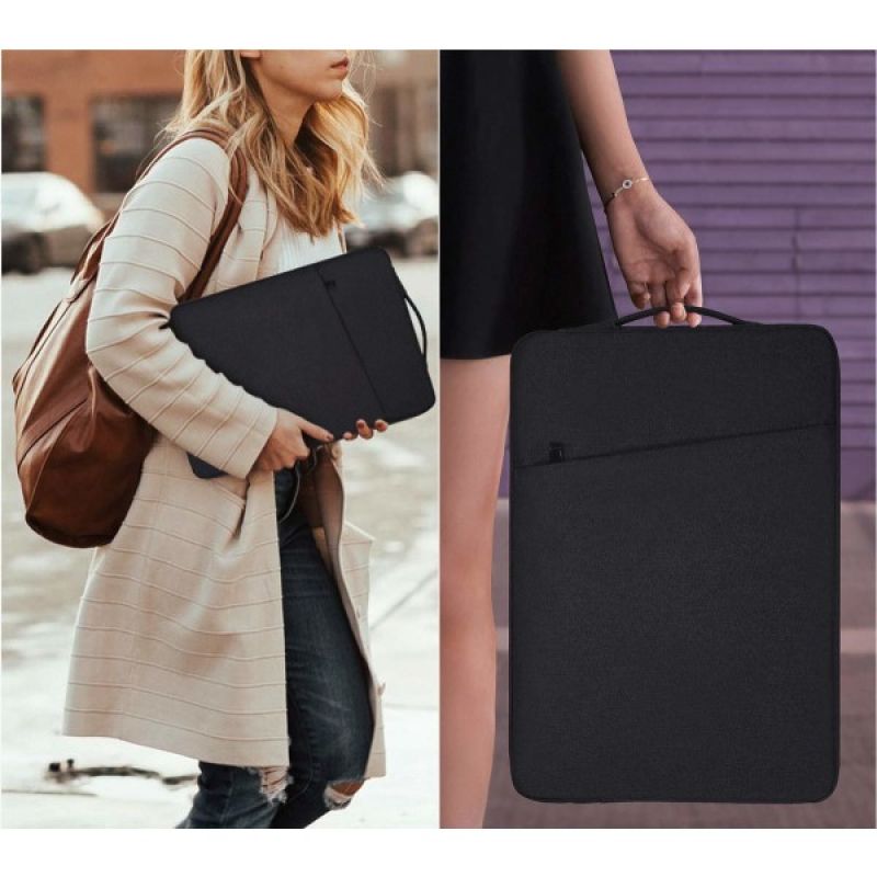 Geanta laptop, neagra, 36x26x3cm, pentru notebookuri de 13 inch, cu buzunar suplimentar