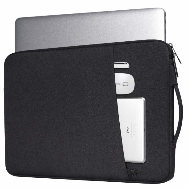Geanta laptop, neagra, 36x26x3cm, pentru notebookuri de 13 inch, cu buzunar suplimentar