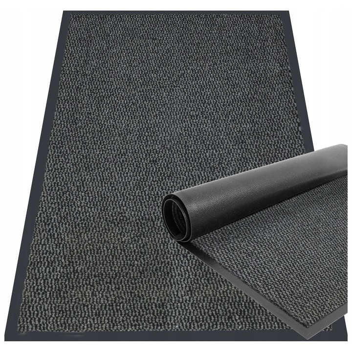 Covor, e-floor, Bruno, 80x120 cm, Gri, Antiderapant, Polipropilena, Extern, Margine Din Cauciuc, Certificat Oeko-Tex, Durabil, Finisaj De Calitate, Se Va Potrivi Tuturor, Design Modern