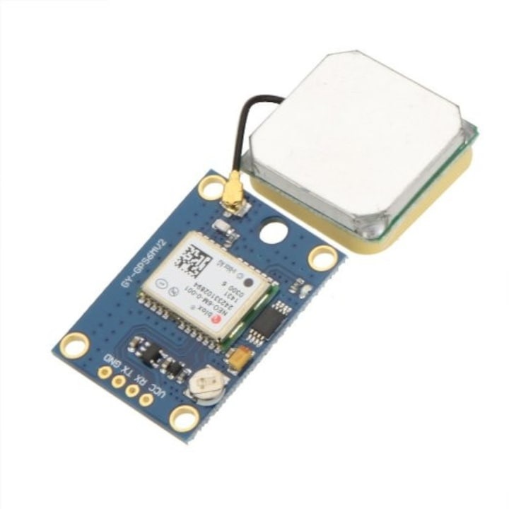 GPS модул GY-GPS6MV2 с керамична антена, EEPROM, 25x35mm, 5V