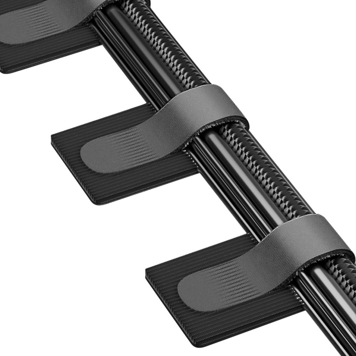 Set 10 benzi de Velcro pentru organizare, 38x143mm, adeziv 3M, culoare neagra