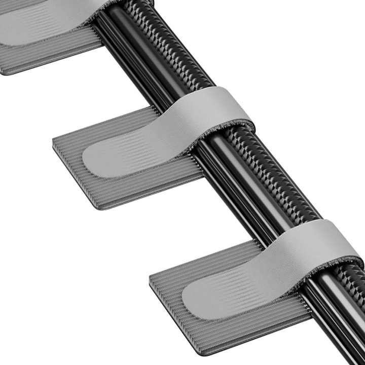 Set 10 benzi velcro pentru organizare, adeziv 3M, 38x143mm, gri