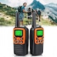 Statie radio portabila emisie receptie, RorAem, cu Set 2 statii walkie-talkie, Raza De Comunicare Pana La 8 Km, 8 Frecvente Canale Cu 99 CTCSS, cran LCD, Baterie reincarcabila, Incarcator USB de birou si casca cu microfon, distanta lunga, portocalie