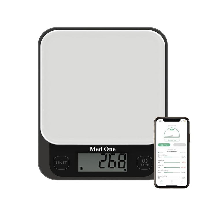 Elektronikus konyhai mérleg, RorAem, Intelligens konyhai mérleg, Digitális konyhai mérleg, 11lb, 0.01oz pontosság, vízálló, Otel rozsdamentes, LCD kijelző, kávé, négyzet, Élelmiszer mérleg, fehér, Maximális pontosság otthoni és szakmai használatra