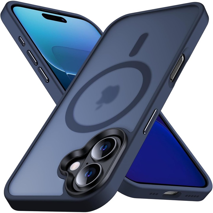 Husa pentru IPhone 16, MobileSmart MagSafe, Hybrid ultra slim, carcasa spate Antisoc, hardcase, Blue