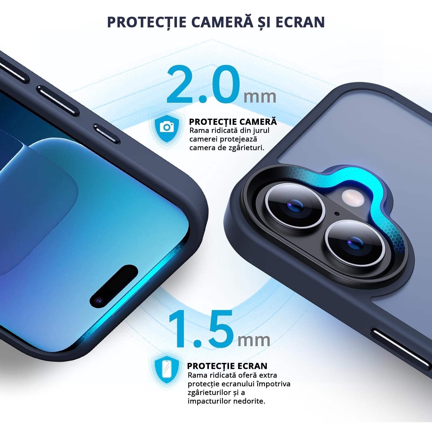 Husa pentru IPhone 16, MobileSmart MagSafe, Hybrid ultra slim, carcasa spate Antisoc, hardcase, Blue