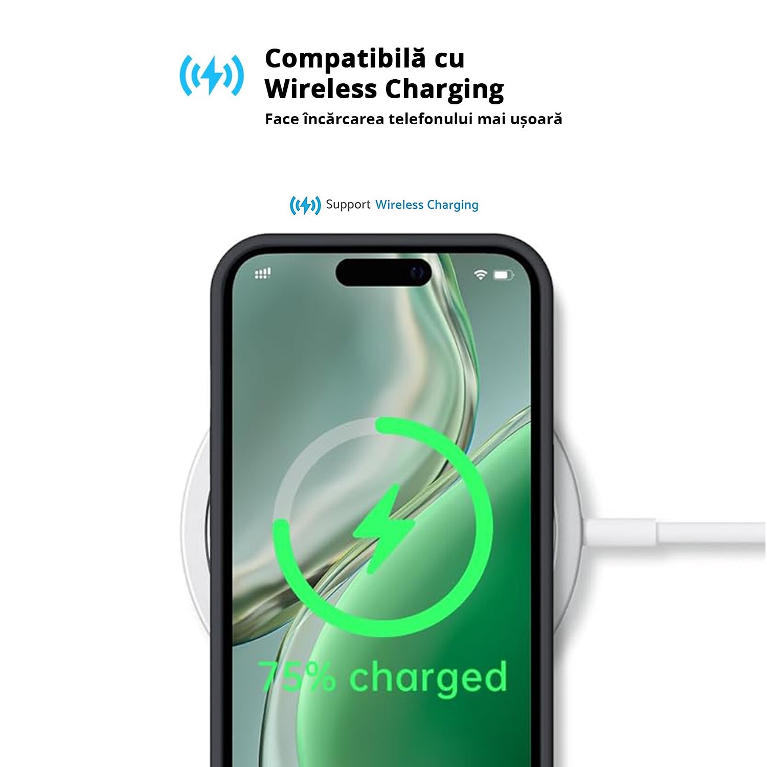 Husa pentru iPhone 16, MobileSmart, Hybrid ultra slim, carcasa spate Antisoc, Negru