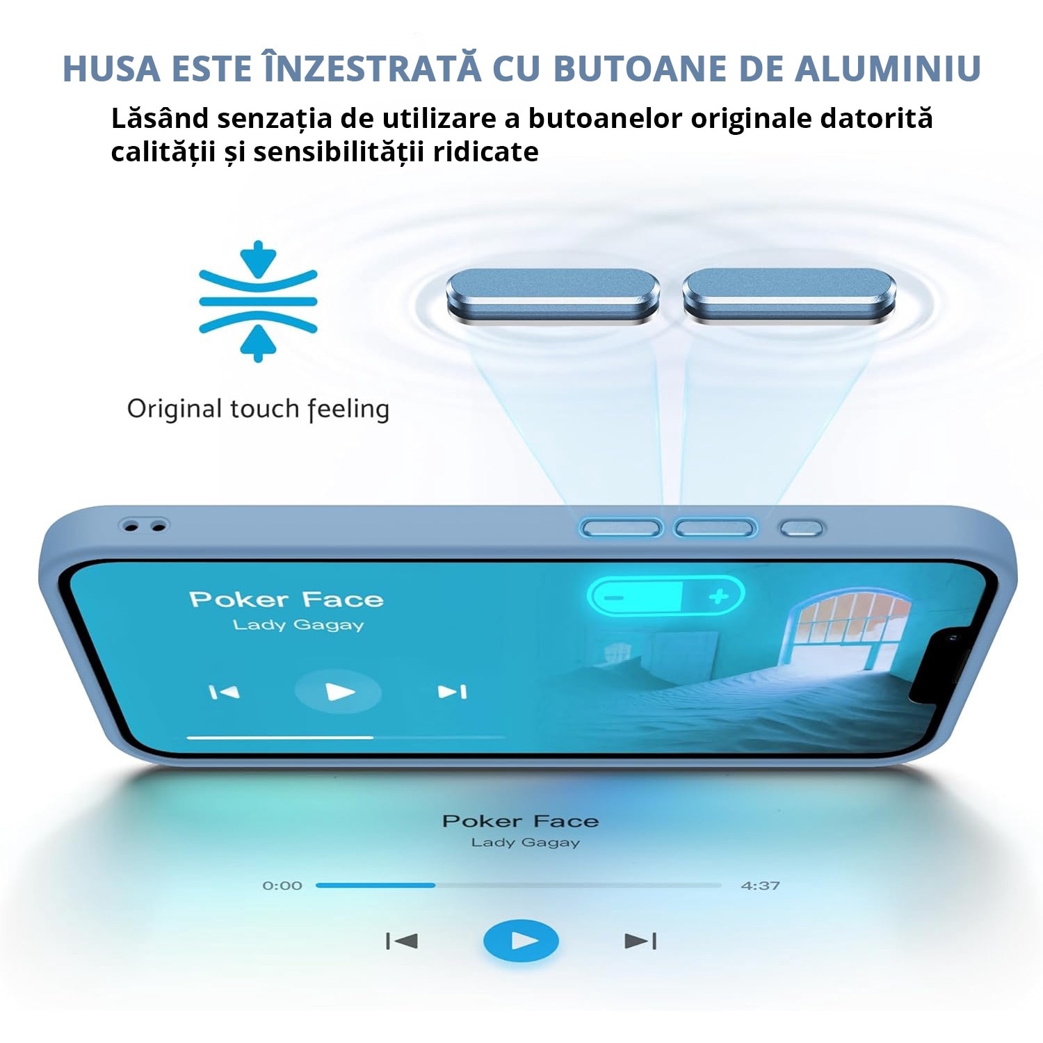 Husa pentru iPhone 16 PRO MAX, MobileSmart, Hybrid ultra slim, carcasa spate Antisoc, Light Blue