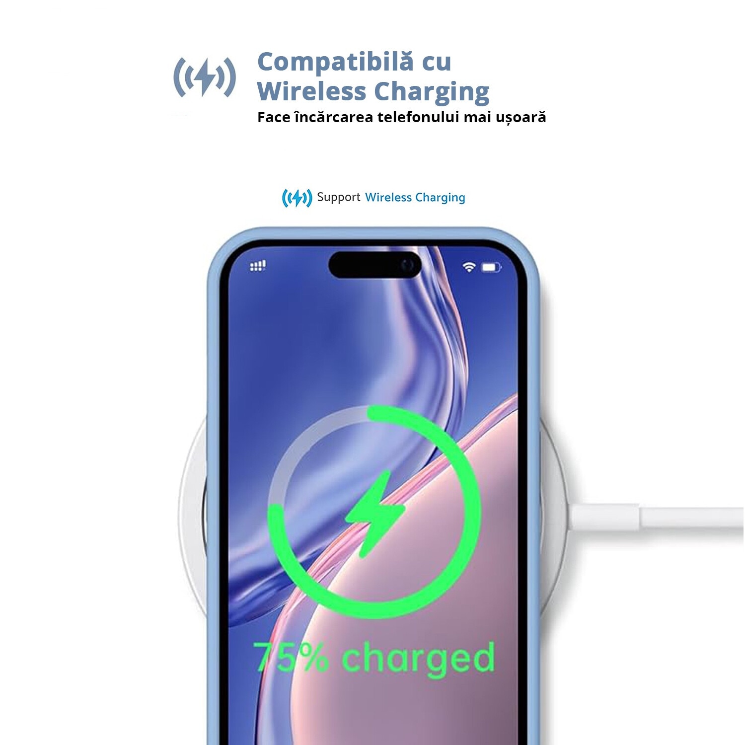 Husa pentru iPhone 16 PRO MAX, MobileSmart, Hybrid ultra slim, carcasa spate Antisoc, Light Blue