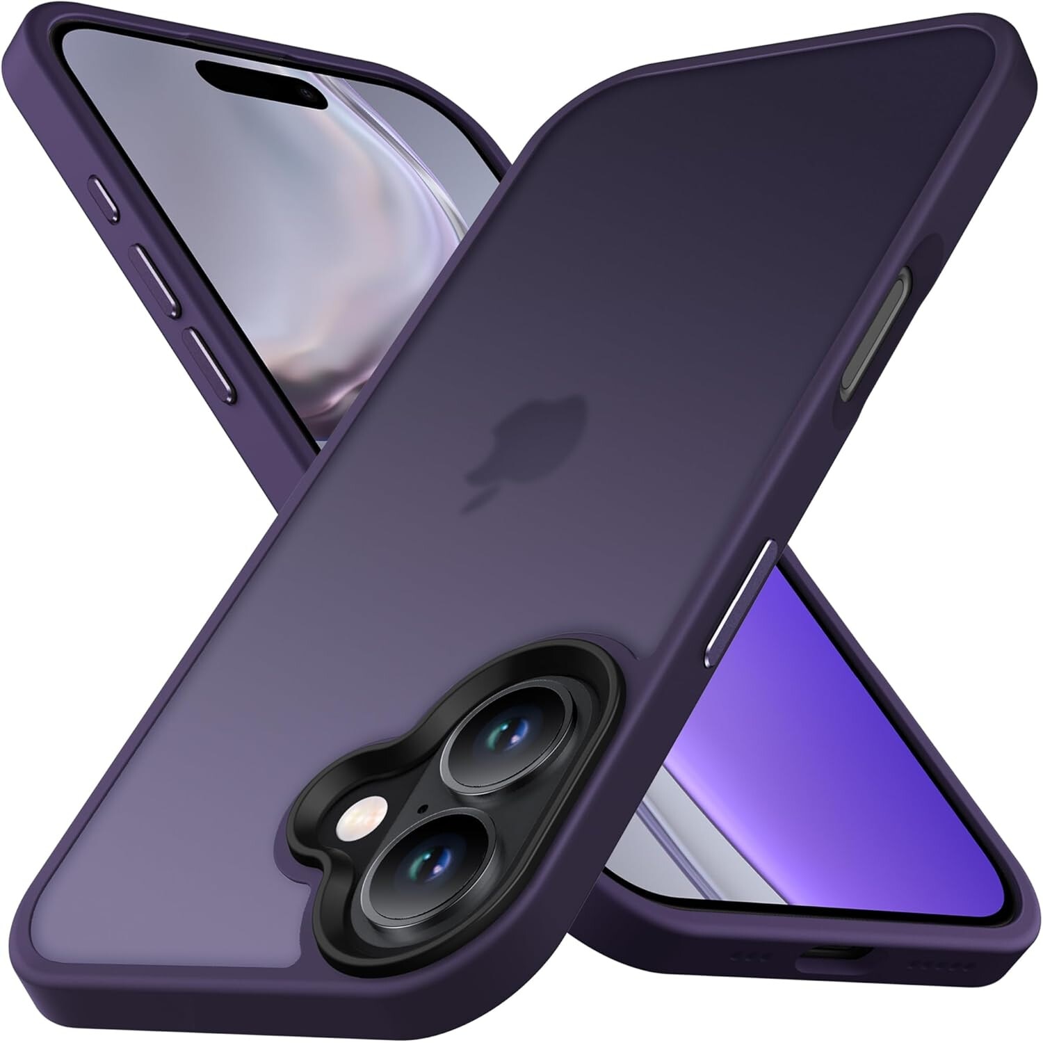 Husa pentru iPhone 16, MobileSmart, Hybrid ultra slim, carcasa spate Antisoc, Purple