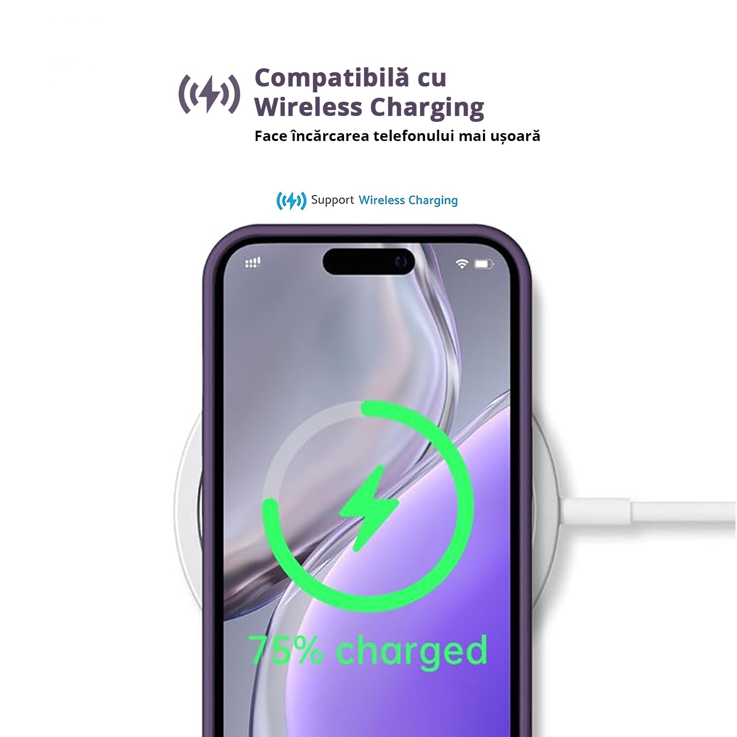 Husa pentru iPhone 16, MobileSmart, Hybrid ultra slim, carcasa spate Antisoc, Purple