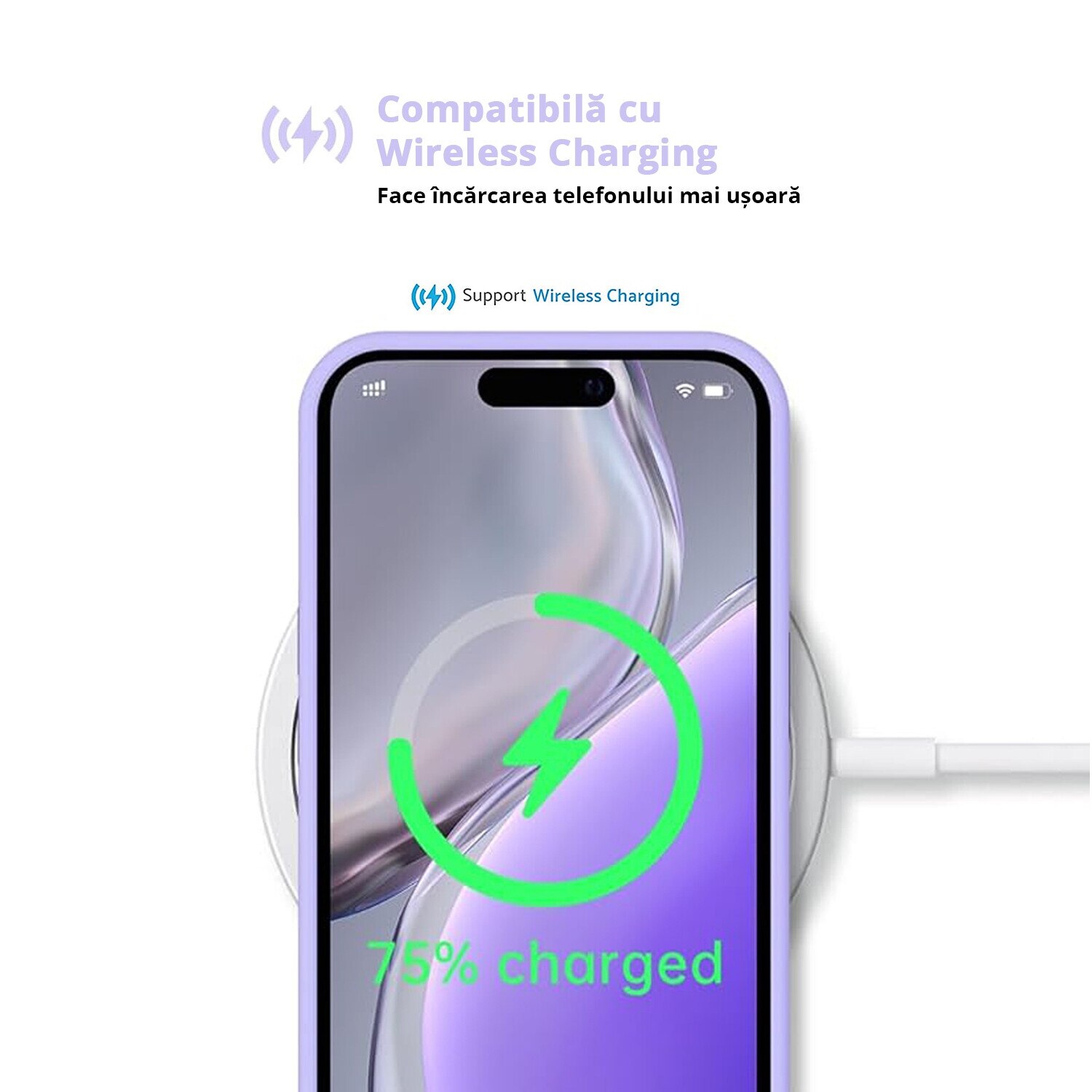 Husa pentru iPhone 16, MobileSmart, Hybrid ultra slim, carcasa spate Antisoc, Light Purple