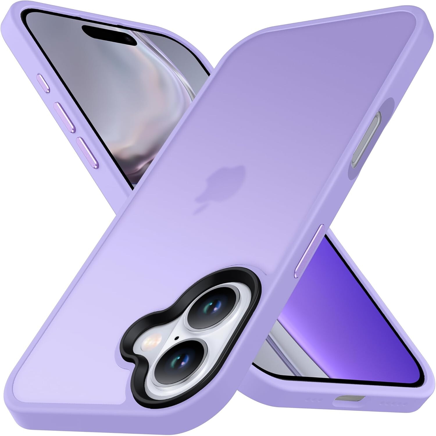 Husa pentru iPhone 16, MobileSmart, Hybrid ultra slim, carcasa spate Antisoc, Light Purple