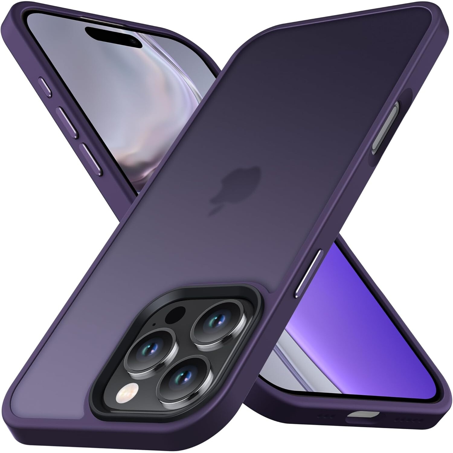 Husa pentru iPhone 16 PRO MAX, MobileSmart, Hybrid ultra slim, carcasa spate Antisoc, Purple