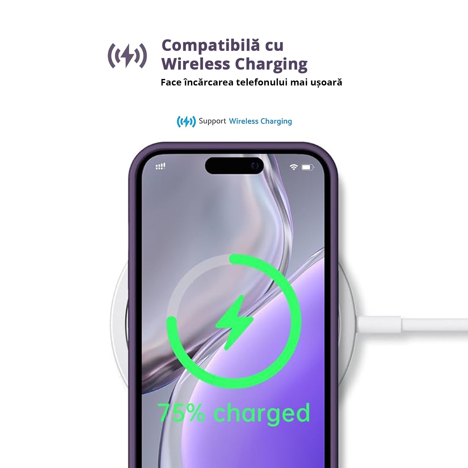 Husa pentru iPhone 16 PRO MAX, MobileSmart, Hybrid ultra slim, carcasa spate Antisoc, Purple