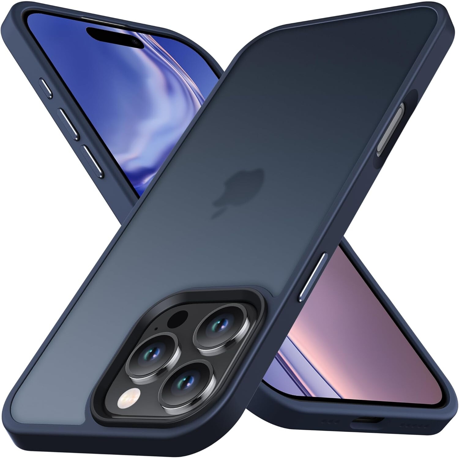 Husa pentru iPhone 16 PRO MAX, MobileSmart, Hybrid ultra slim, carcasa spate Antisoc, Blue