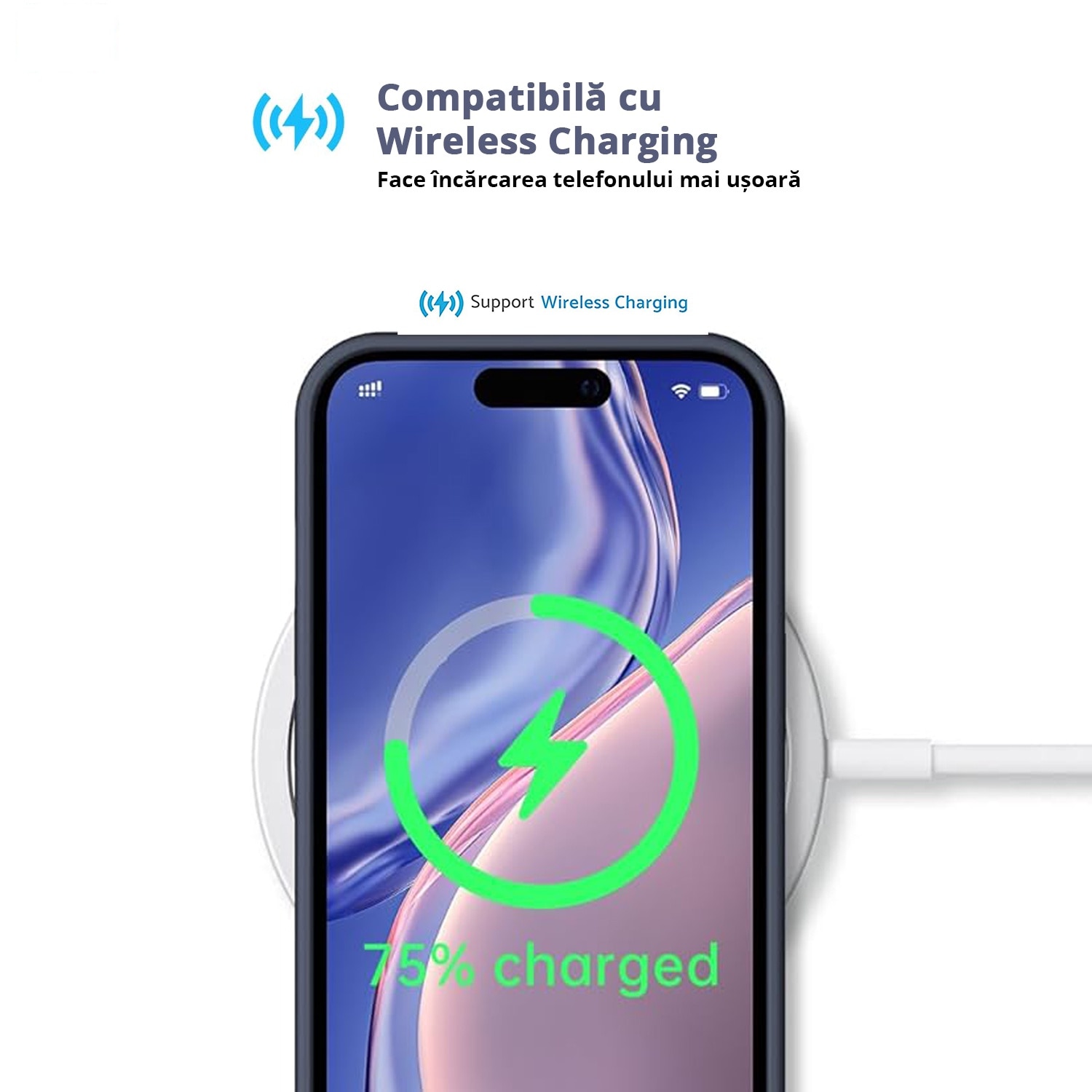 Husa pentru iPhone 16 PRO MAX, MobileSmart, Hybrid ultra slim, carcasa spate Antisoc, Blue