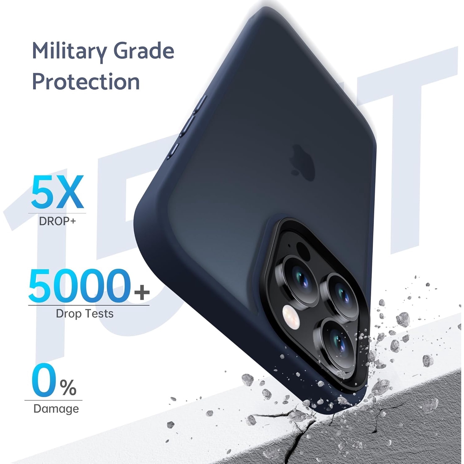 Husa pentru iPhone 16 PRO MAX, MobileSmart, Hybrid ultra slim, carcasa spate Antisoc, Blue