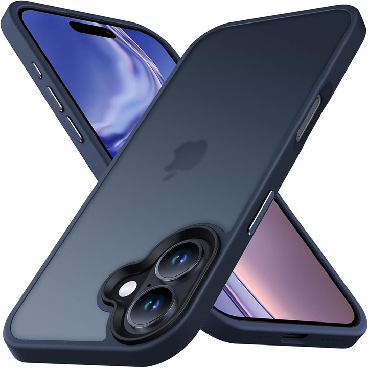 Husa pentru iPhone 16, MobileSmart, Hybrid ultra slim, carcasa spate Antisoc, Blue