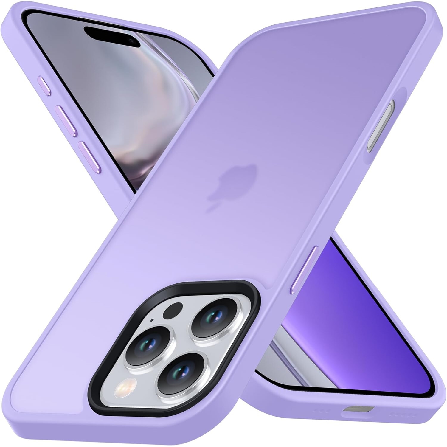 Husa pentru iPhone 16 PRO MAX, MobileSmart, Hybrid ultra slim, carcasa spate Antisoc, Light Purple