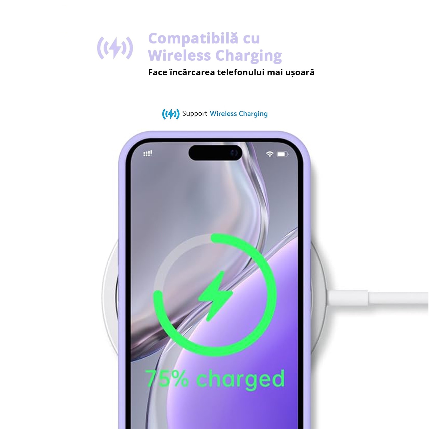 Husa pentru iPhone 16 PRO MAX, MobileSmart, Hybrid ultra slim, carcasa spate Antisoc, Light Purple