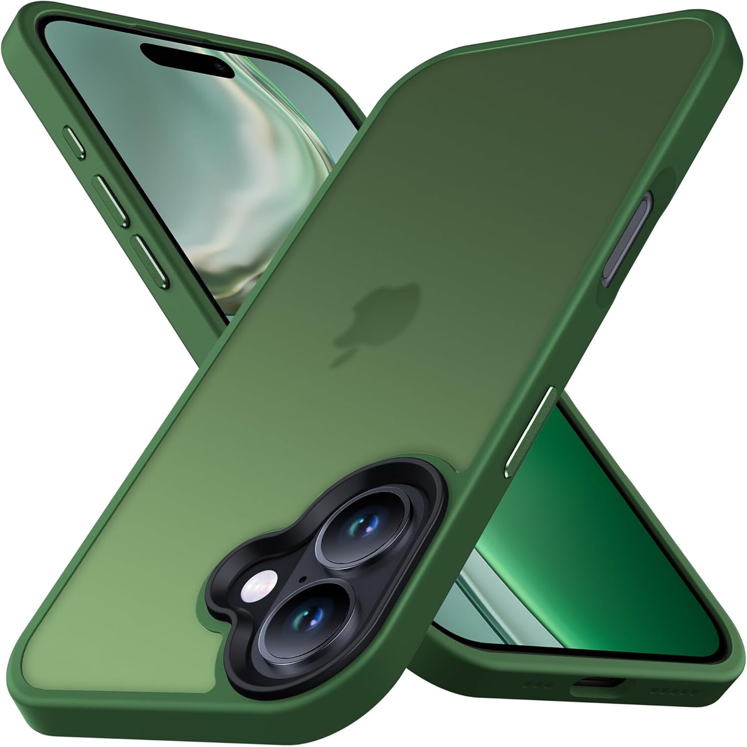 Husa pentru iPhone 16, MobileSmart, Hybrid ultra slim, carcasa spate Antisoc, Verde