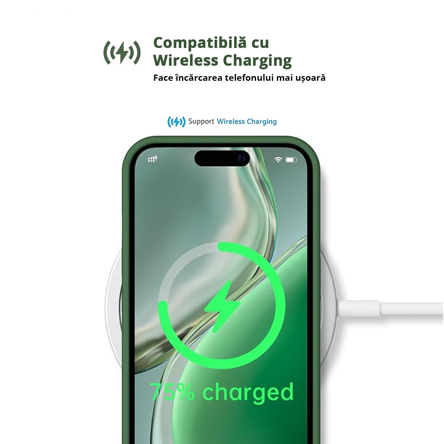 Husa pentru iPhone 16, MobileSmart, Hybrid ultra slim, carcasa spate Antisoc, Verde