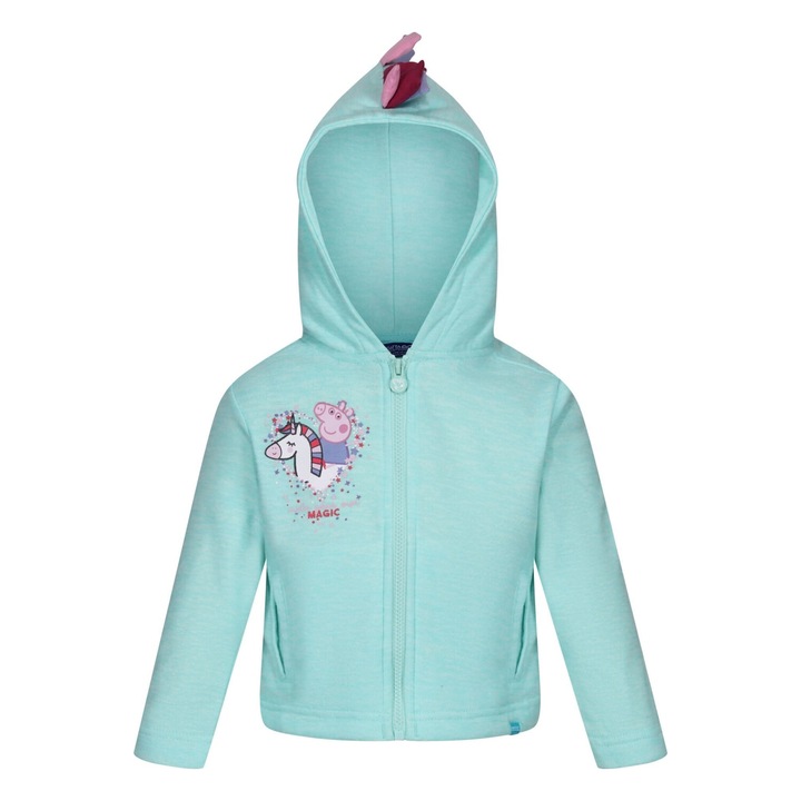 Girls Regatta cipzáras kapucnis pulóver, Aruba kék, Világoskék