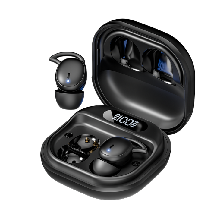 Vezeték nélküli fülhallgató, Bluetooth 5.4, mikrofon, 40 órás akkumulátor-élettartam, fekete, fülbe helyezhető