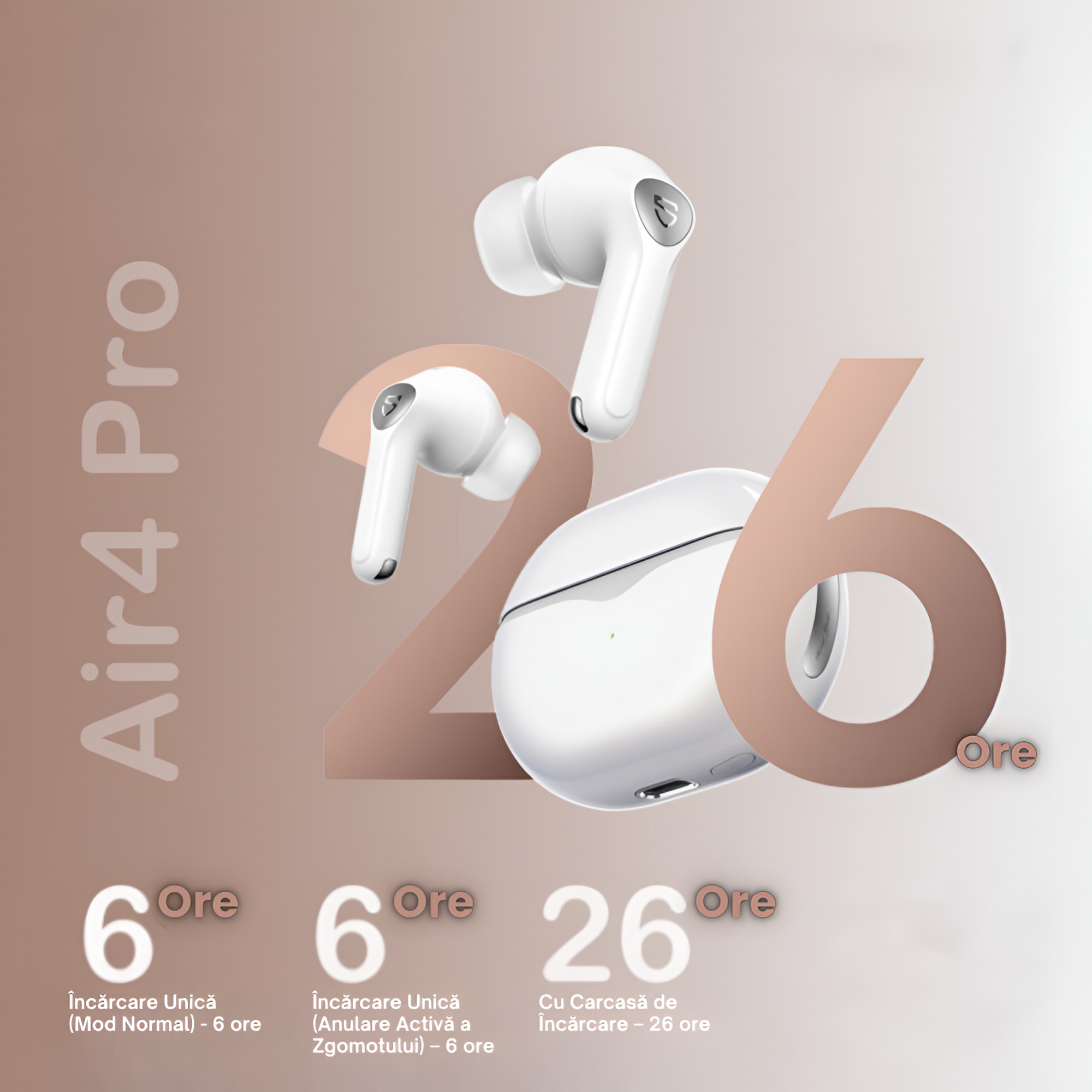 Casti Wireless SoundPeats Air4 Pro, Sunet Premium, Snapdragon Sound ...