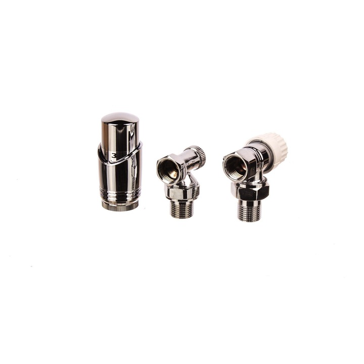 Set robineti termostatati coltar Reecomer, 1/2" cu cap termostatat, crom