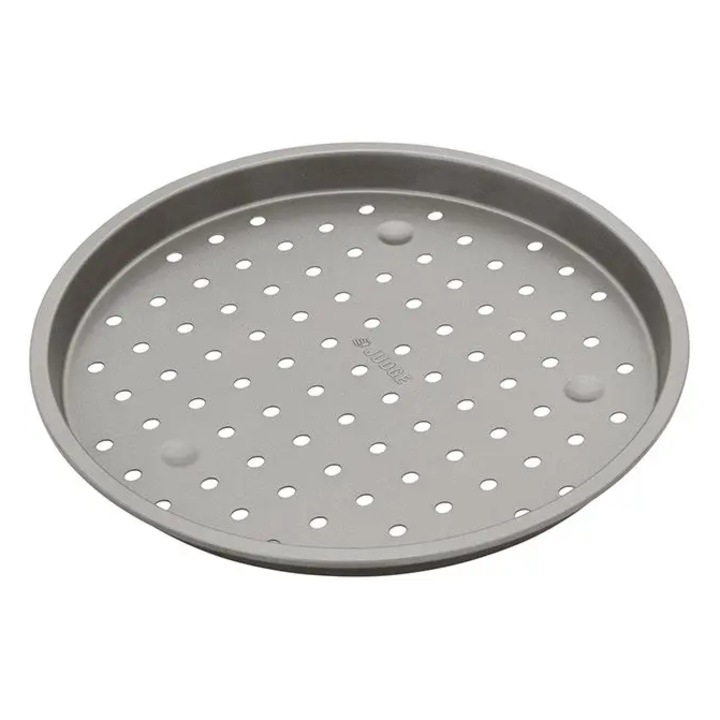 Perforált pizzasütő, Judge Bakeware, szénacél, 30x2 cm, ezüst