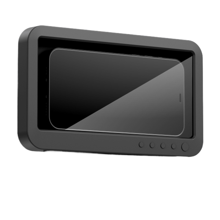 Suport telefon mobil pentru dus, rotativ la 360°, rezistent la apa, pentru telefoane sub 7 inch- Negru