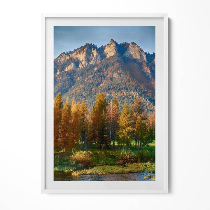 Tablou Inramat, Wallfluent, Varful muntilor Trzy Korony, Rama alba, 70x100 cm, 010330010150100280315