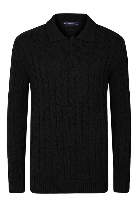 Felix Hardy, Pulover polo cu model torsade, Negru