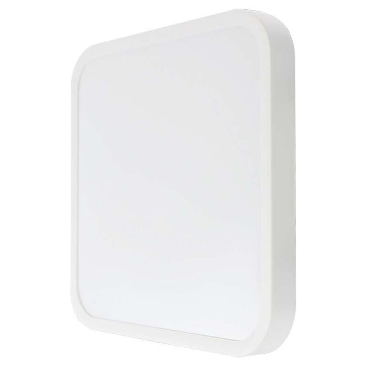 Plafoniera led cu senzor de miscare, patrata, Interior/Exterior IP44, 4000K, 3820 lm, 30 W, dimensiune 420 x 420 x 65 mm, Alba
