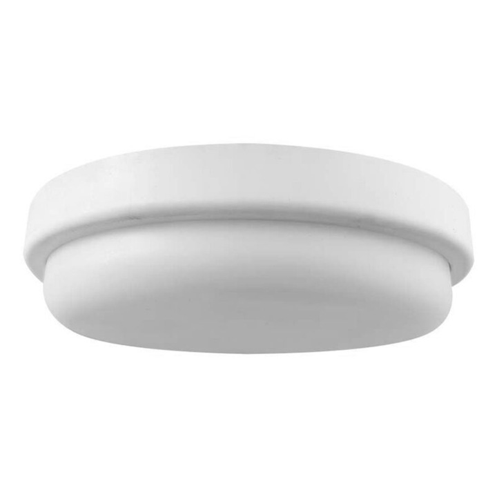 Plafoniera led, Interior/Exterior IP54, 4000K, 2500 lm, 24 W, dimensiune 195 x 38 mm, Alba, Rotunda