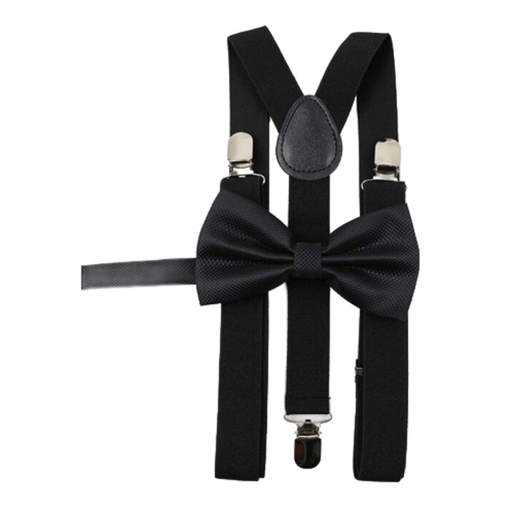 Set Elegant pentru Baieti Bretele si Papion Accesorii pentru Ocazii Speciale