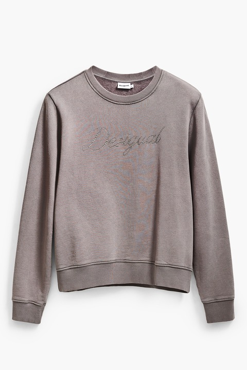 DESIGUAL, Pulóver strasszköves logóval, Halánylila