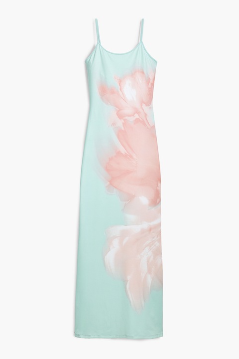 DESIGUAL, Еластична рокля, Розова сьомга/Ментово зелено