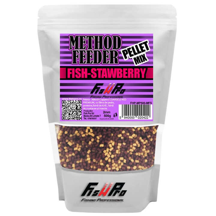 Pelete Method Feeder Pellet 500G Fish-Strawberry Fish Pro