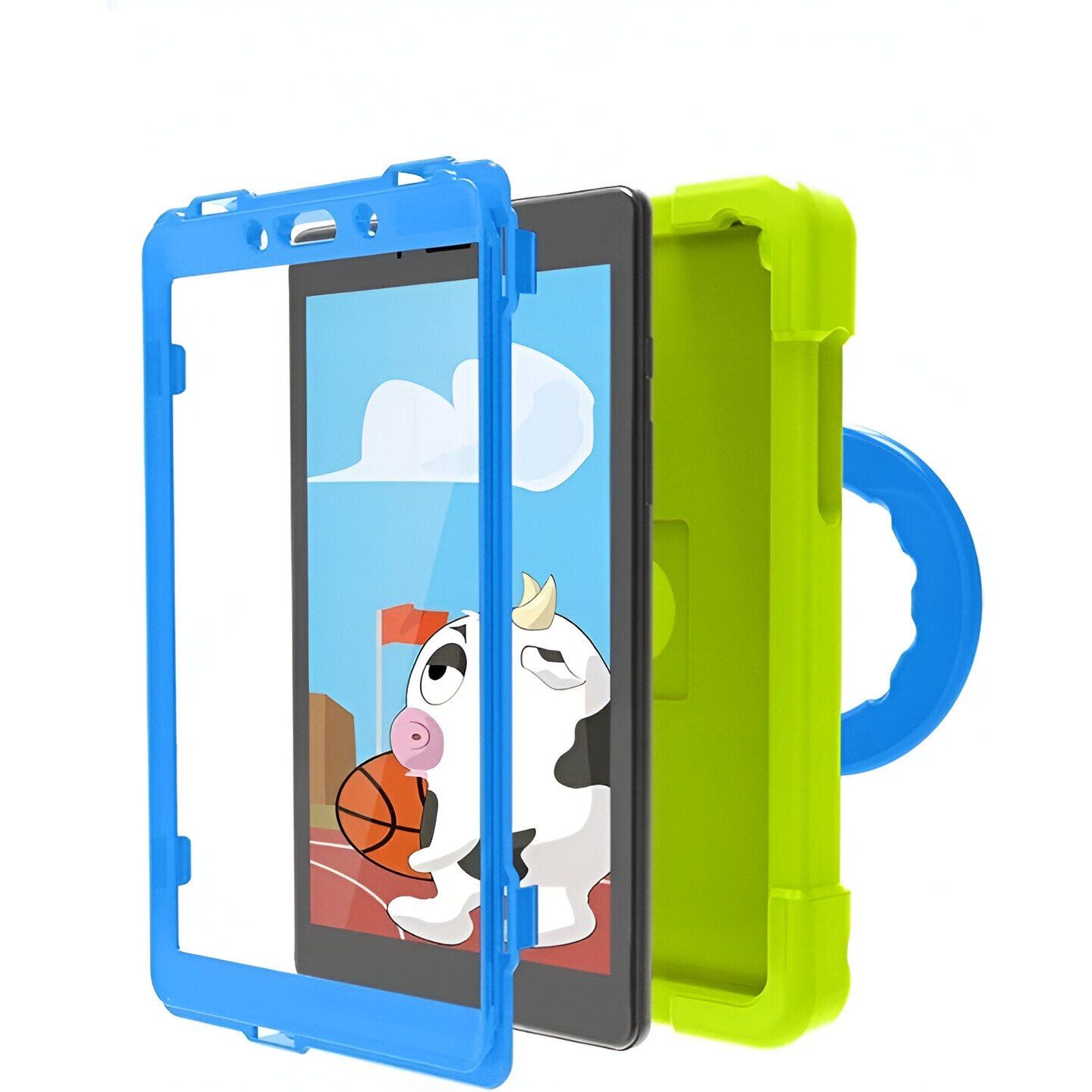Husa tableta, Compatibila cu Samsung Galaxy Tab A 8.0 2019, verde, material EVA, cu suport multifunctional