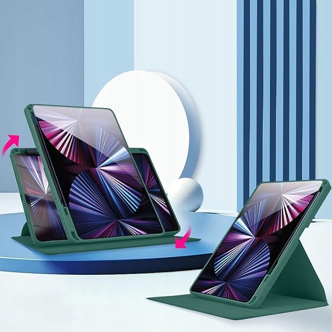 Husa pentru iPad Air 4/5, 10,9 inch, verde, cu suport rotativ 360