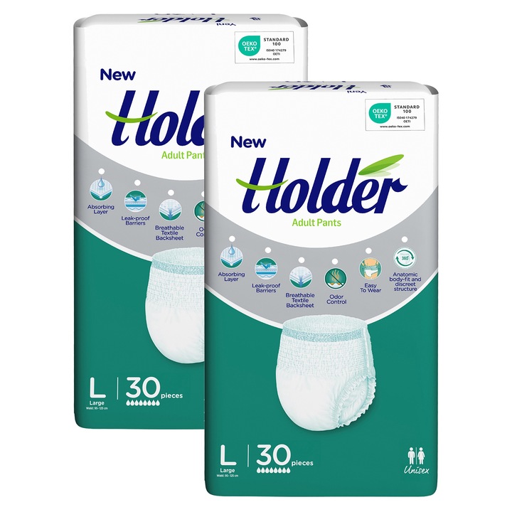 Scutece chilot Holder, adulti marimea L, talie 95-125 cm, 60 buc