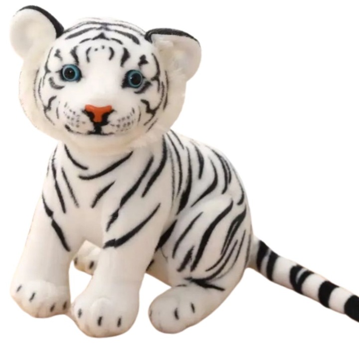 Играчка, Плюш, Тигър, Бял, 35см