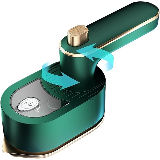 Fier de calcat portabil pentru calatorie, ABS/Aluminiu, Verde